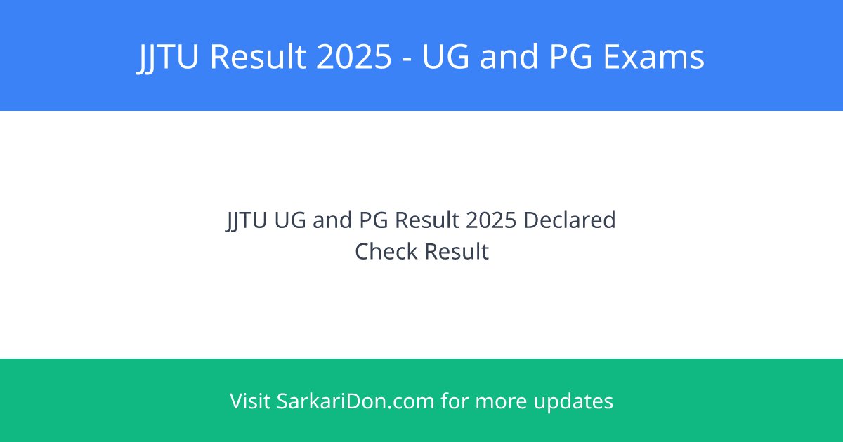 JJTU Result 2025 - Check Your UG and PG Exam Results Online Now - Exam Result Announcement | SarkariDon