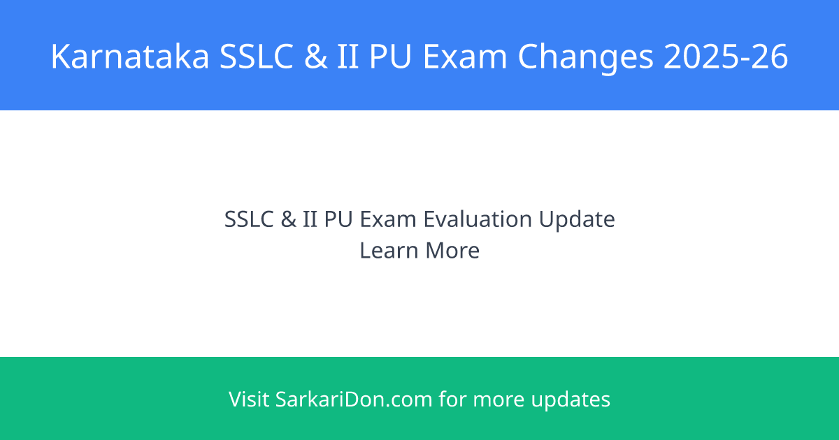 Karnataka Government Announces Major Revisions to SSLC and II PU Exam Evaluation System for 2025-26 - Exam Notification | SarkariDon