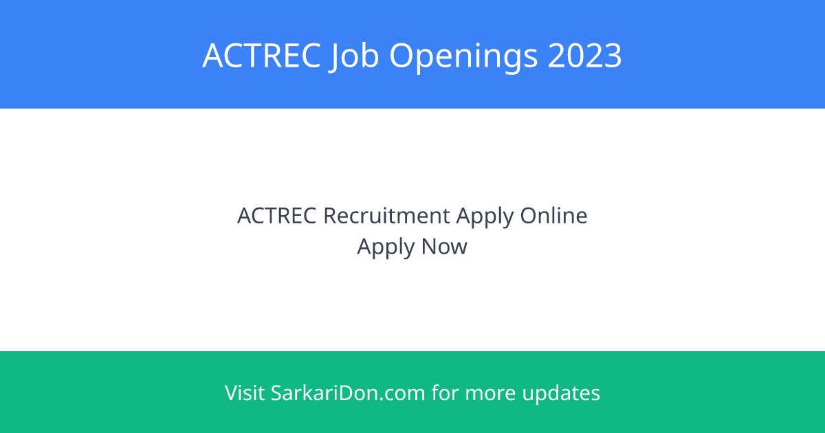 Exciting Employment Opportunities at Tata Memorial Centre Apply Now - Government Job Notification | SarkariDon