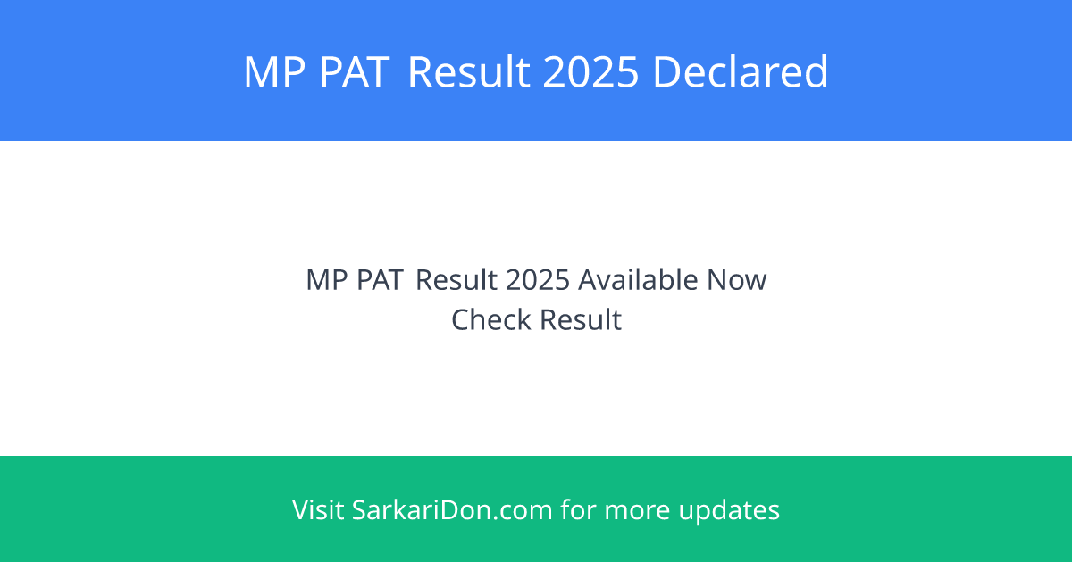 MP PAT Result 2025 Declared Check Your Score Now - Exam Result Announcement | SarkariDon