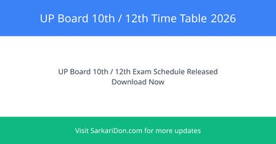 UP Board 10th 12th Time Table 2026 Exam Schedule Details Announcement - Exam Notification | SarkariDon