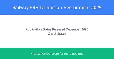 Railway RRB Technician CENNo 022025 Recruitment 2025 Apply for 6238 Technician Posts Now - Government Job Notification | SarkariDon