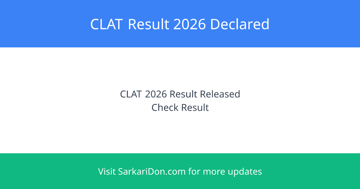 CLAT Result 2026 Out Check Your Scorecard for BA LLB LLM Admissions - Exam Result Announcement | SarkariDon