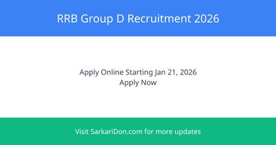 Railway RRB Group D Recruitment 2026 Apply for 22000 Group D Level-1 Posts - Government Job Notification | SarkariDon