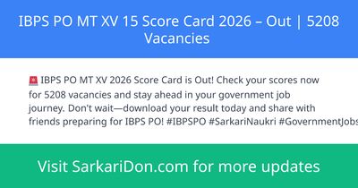 IBPS PO MT XV 15 Score Card 2026 Out 5208 Vacancies - Exam Result Announcement | SarkariDon