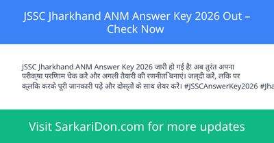 JSSC Jharkhand ANM Answer Key 2026 Out Check Now - Exam Result Announcement | SarkariDon