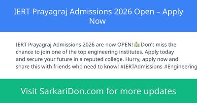 IERT Prayagraj Admissions 2026 Open Apply Now - Sarkari Naukri Update | SarkariDon