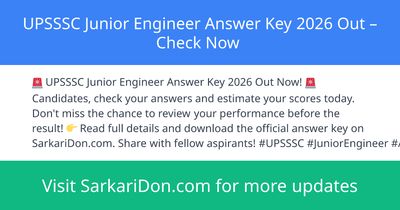 UPSSSC Junior Engineer Answer Key 2026 Out Check Now - Exam Result Announcement | SarkariDon