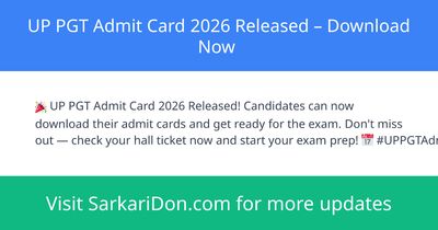 UP PGT Admit Card 2026 Released Download Now - Admit Card Download | SarkariDon