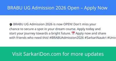 BRABU UG Admission 2026 Open Apply Now - Sarkari Naukri Update | SarkariDon