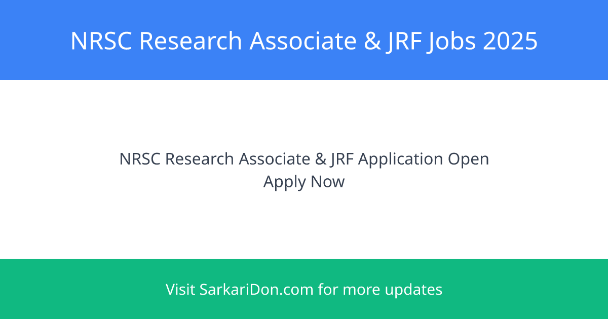 Exciting Career Opportunities at Indian Space Research Organisation - Apply Now - Government Job Notification | SarkariDon