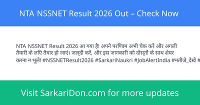 NTA NSSNET Result 2026 Out Check Now - Exam Result Announcement | SarkariDon