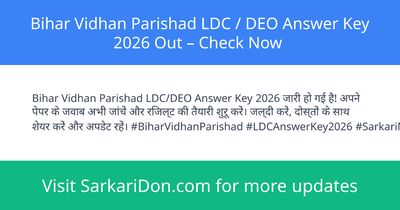 Bihar Vidhan Parishad LDC DEO Answer Key 2026 Out Check Now - Exam Result Announcement | SarkariDon
