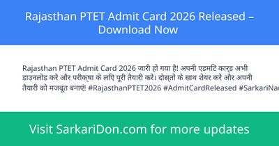 Rajasthan PTET Admit Card 2026 Released Download Now - Admit Card Download | SarkariDon