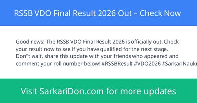 RSSB VDO Final Result 2026 Out Check Now - Exam Result Announcement | SarkariDon