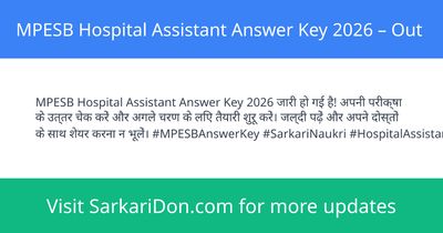 MPESB Hospital Assistant Answer Key 2026 Out - Exam Result Announcement | SarkariDon