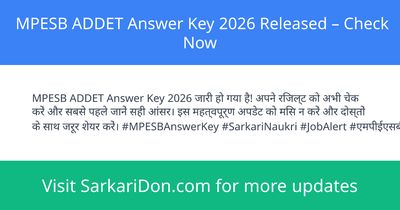 MPESB ADDET Answer Key 2026 Released Check Now - Exam Result Announcement | SarkariDon
