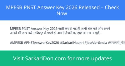 MPESB PNST Answer Key 2026 Released Check Now - Exam Result Announcement | SarkariDon