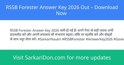RSSB Forester Answer Key 2026 Out Download Now - Exam Result Announcement | SarkariDon