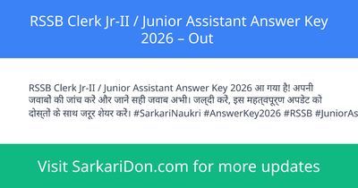 RSSB Clerk Jr-II Junior Assistant Answer Key 2026 Out - Exam Result Announcement | SarkariDon