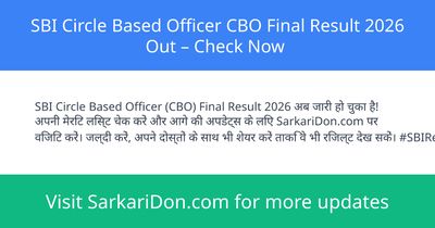 SBI Circle Based Officer CBO Final Result 2026 Out Check Now - Exam Result Announcement | SarkariDon
