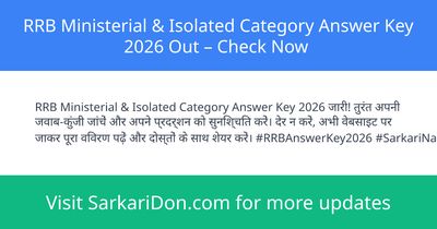 RRB Ministerial Isolated Category Answer Key 2026 Out Check Now - Exam Result Announcement | SarkariDon