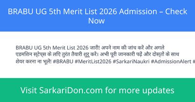 BRABU UG 5th Merit List 2026 Admission Check Now - Sarkari Naukri Update | SarkariDon