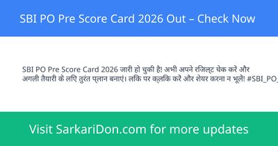 SBI PO Pre Score Card 2026 Out Check Now - Exam Result Announcement | SarkariDon