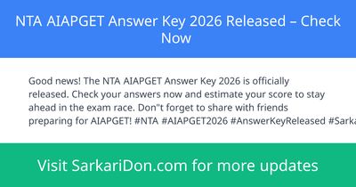 NTA AIAPGET Answer Key 2026 Released Check Now - Exam Result Announcement | SarkariDon